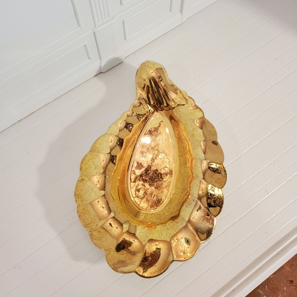 22k Gold plated Porcelain Dish Lady Hamilton - Picture 11 of 11